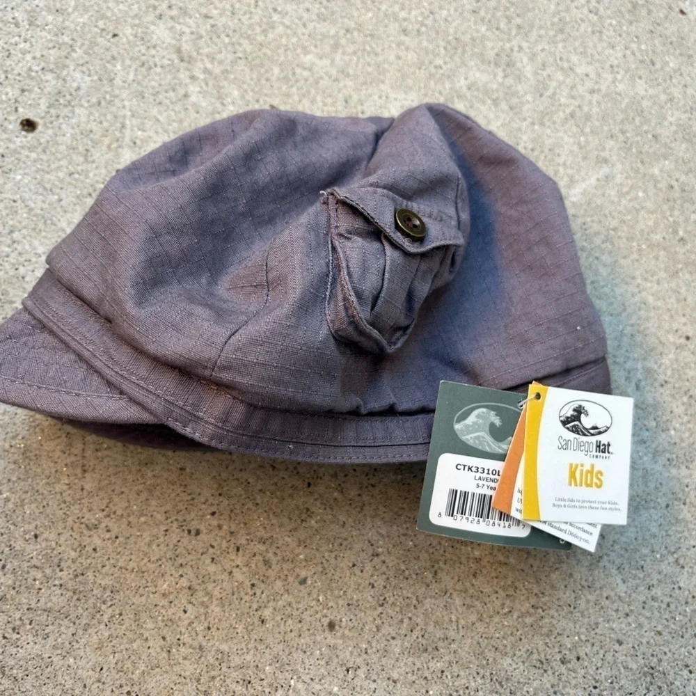 Kid's‎ San Diego Hat Cabbie NWT Lavender 5-7 Yrs BOHO Hippie Modern Pocket City